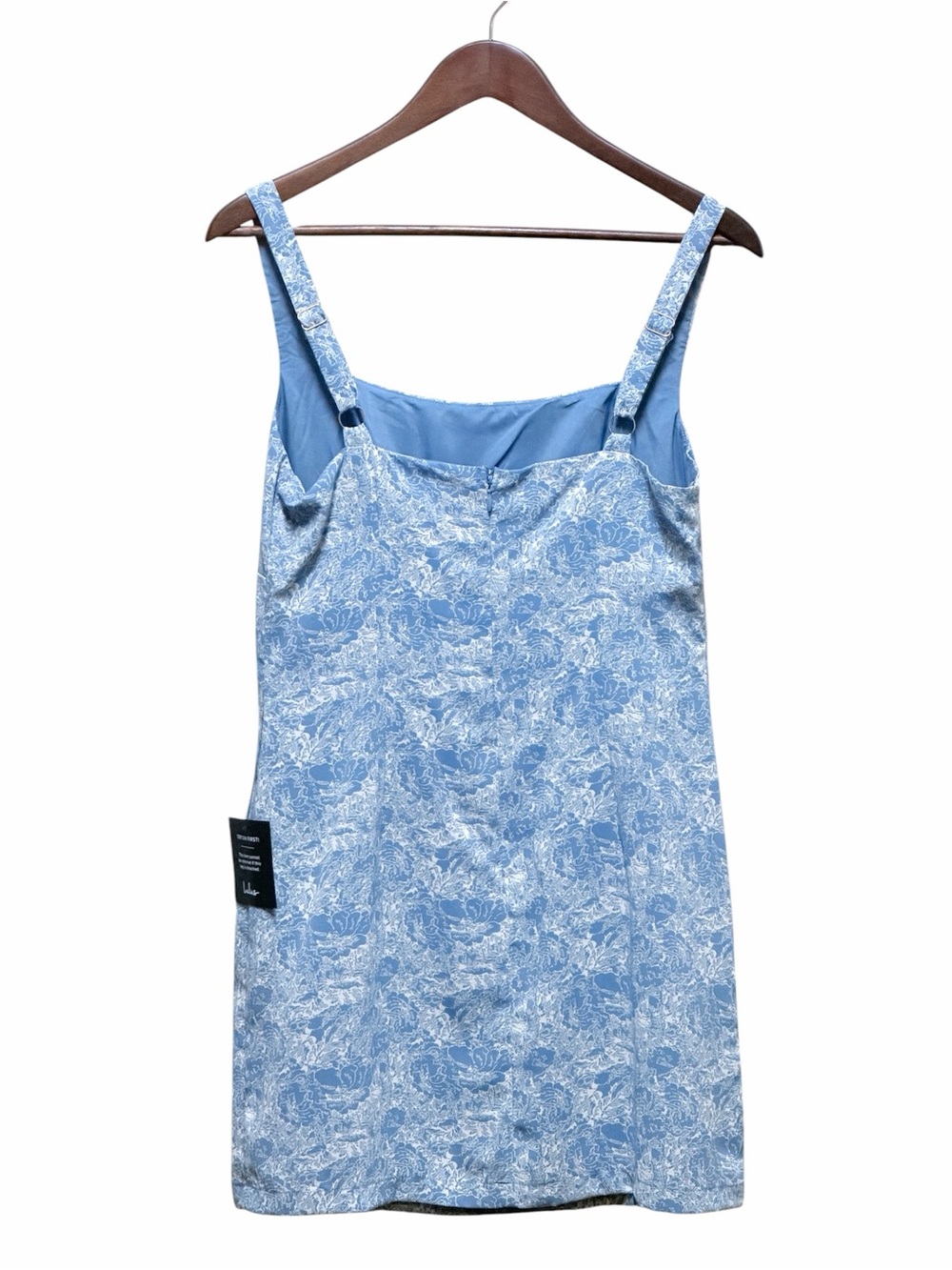 Lulus Exuberant Chicness Blue Floral Sleeveless Mini Dress Size M NWT - Picture 5 of 10